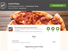 Tablet Screenshot of landofpizza.com